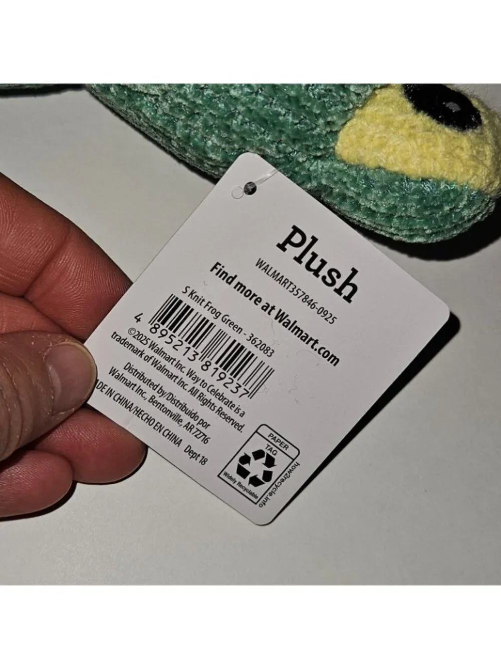 Frog Knit Plush Green Yellow 10